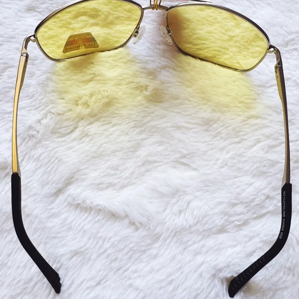 Oscar Clear Yellow w/ Silver Rim Aviator Sunglasses